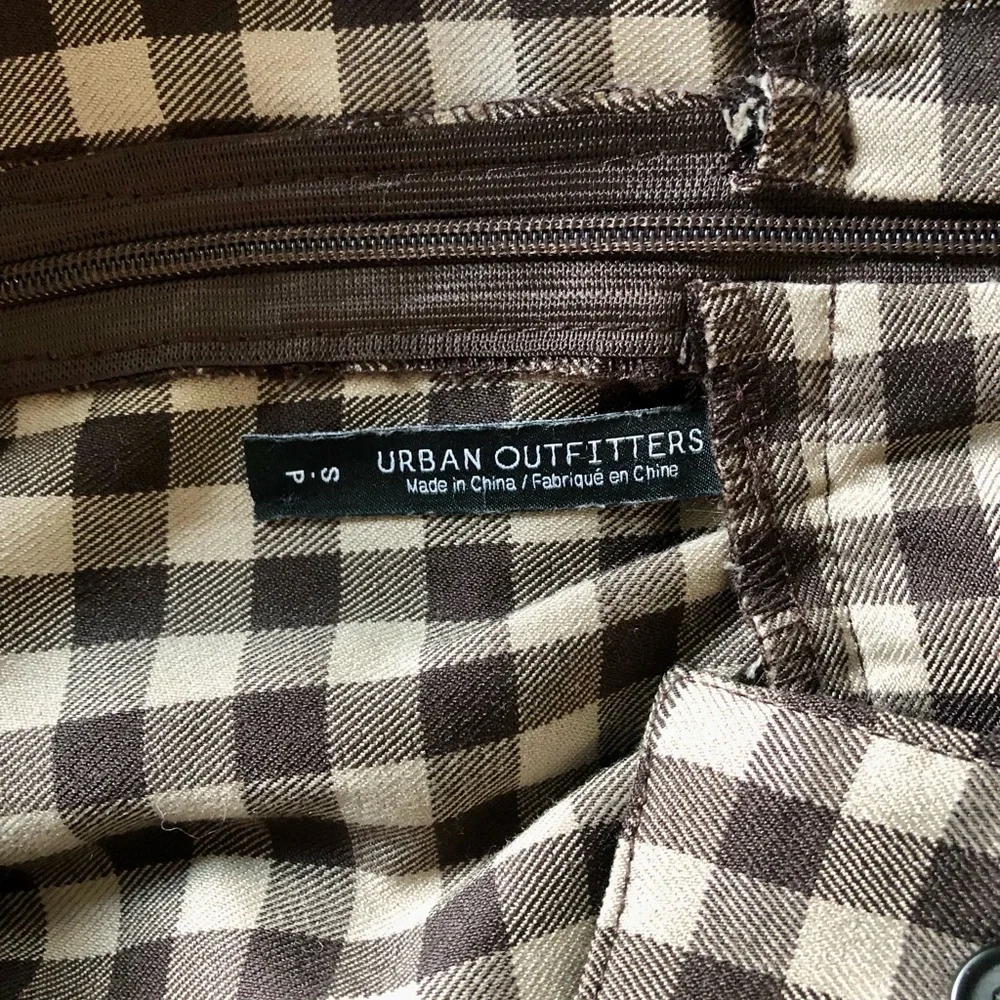 Urban Outfitters Brown Checkered Pinafore Midi Dress - Picture 6 of 9